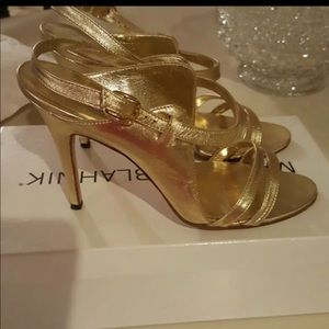 Manolo Blahnik  Gold  Shoes